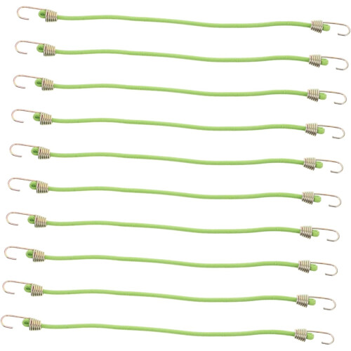 10 Stück elastische Gepäckgurte mit Metallhaken, Mini-Bungee-Seile