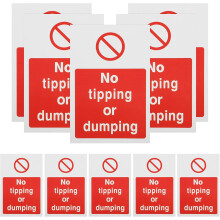 No Dumping Warning Sign Stickers 10pcs 100x150mm Self-Adhesive Public
