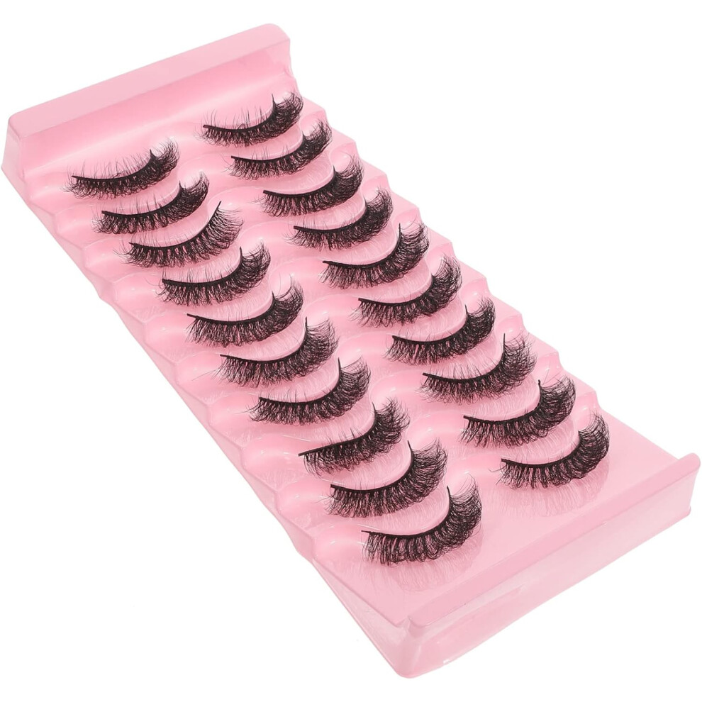 Hkhbjs 10Pairs Curling False Eyelashes Women Makeup Natural Wispy Lashes For Everyday Wear Special Occasions