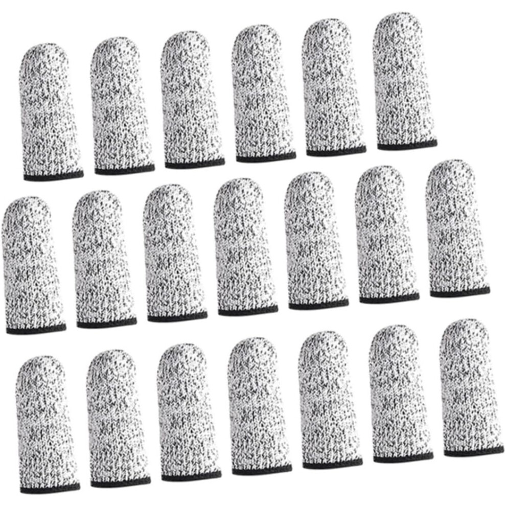 Hkhbjs Dark/Grey Cut Resistant Finger Protectors 10 Pairs Anti-Cut Finger Sleeves For Carving And Crafting