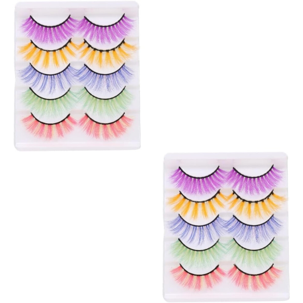 Hkhbjs 10Pairs Lashes Simulation Fur False Eyelash Dense Lash Extensions For Night Out Natural Look