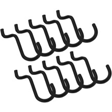 10 Stück schwarze Doppeldraht-Lochwandhaken, Metall-Universalhaken