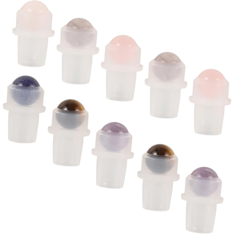 Hkhbjs 10Pcs Essential Oil Perfume Bottle Roller Balls Semi-Precious Stones For Replacement Rollers Use