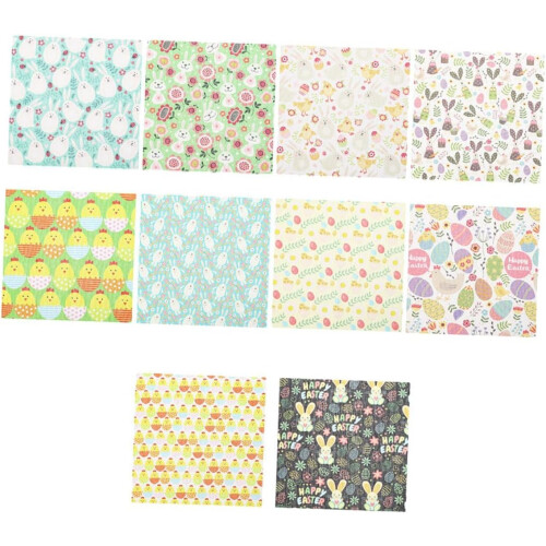 10 Stück Oster-Baumwollstoffbögen 25x25cm Patchwork-Quiltstoff DIY-Näh-Bastelmaterial