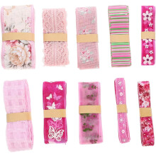 10 Stück florales, transparentes Polyesterband für Bastelarbeiten, vielseitig verwendbar, strapazierfähig, Geschenkband, DIY-Zubehör