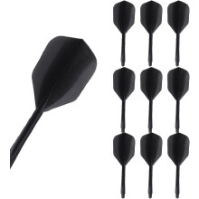 10 Stück schwarze Kunststoff-Dartschäfte mit Gewinde und integrierten Flights (Anti-Fall-Design)