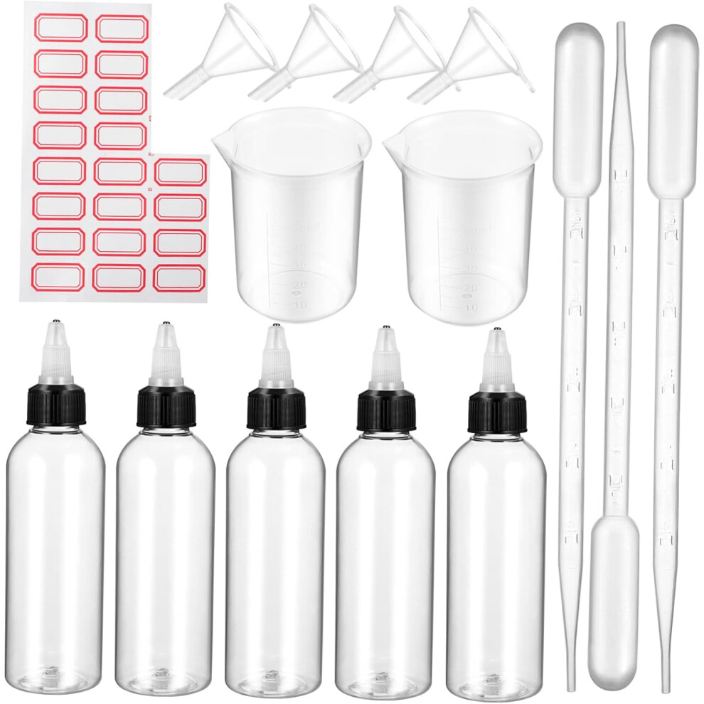 Hkhbjs Plastic Sample Bottles Droppers With Sticker Labels Leak-Proof Laboratory Containers