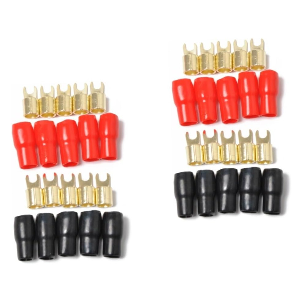 10Pairs Plated Gauge Strip Spade Terminal Spade Fork Adapters Connectors Plugs Crimp Barrier 5455468333934