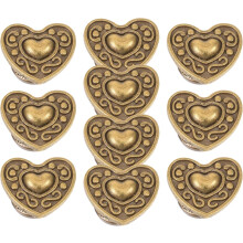 Lot de 10 boutons-pression vintage en métal en forme de cœur pour la couture, la confection de sacs et d'accessoires de vêtements.