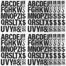 Aufbügelbare Buchstaben-Wärmetransferaufkleber, 10 Blatt, schwarze Alphabet-Aufnäher