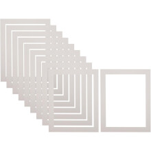 Lot de 10 passe-partout prédécoupés pour cadres photo à monter soi-même, 25 cm (10 pouces), en papier cartonné.