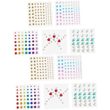 10 Blatt Strass-Aufkleber für Augen und Gesicht, selbstklebend, für Make-up-Accessoires