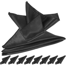10 wiederverwendbare Stoffservietten für Hochzeiten, schwarz, aus Polyester-Satin, komfortabel