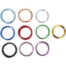 Alambre de aluminio flexible para joyería, 10 colores, 1 mm, 10 metros cada uno.