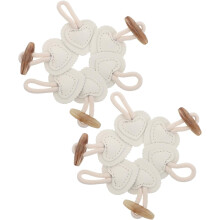 Lot de 10 fermoirs à bascule en forme de cœur en corne beige pour manteaux, vestes et pulls, accessoires de couture