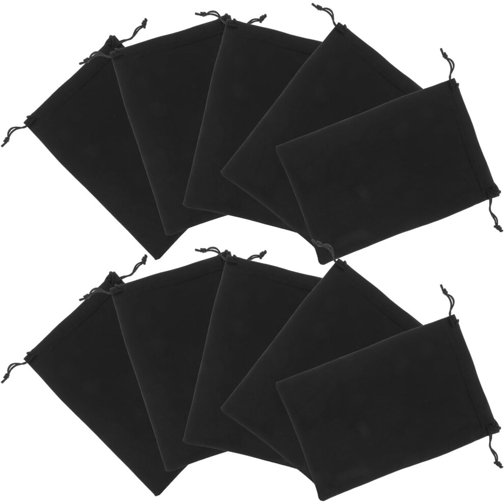 Hkhbjs 10Pcs Black Ski Goggle Bags Drawstring Pouches 25X14cm