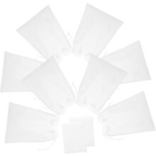 Lot de 10 sacs à chaussures blancs non tissés à cordon, respirants et anti-poussière, 35 x 25 cm
