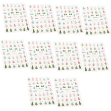 10 Blatt selbstklebende Weihnachtsnagelsticker mit Schneeflockenmotiven – Festliche Maniküre-Accessoires für Frauen und Mädchen