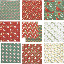 10 Blatt Weihnachtsstoff zum Quilten, Patchwork, DIY-Weihnachtsstoffquadrate