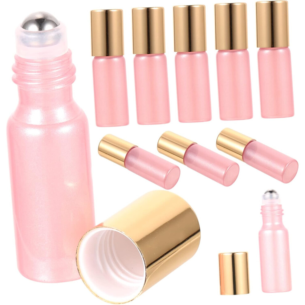 Hkhbjs Gold 10Pcs 5Ml Refillable Glass Roller Bottles With Leak-Proof Caps Essential Oil Empty Portable Roll-On Bottles