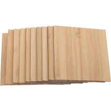 10 Stück handgefertigte, quadratische Bambus-Rohlinge (unbehandeltes Holz)