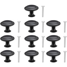 10er-Set schwarze Edelstahl-Schubladengriffe für Schränke und Schubladen, dekorativ und einfach zu montieren