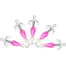 Kit de 5 hameçons phosphorescents pour la pêche en mer, 12 micro-leurres à griffes pour la pêche sur glace et en eau salée.