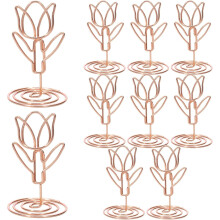 10 Stück tulpenförmige Tischkartenhalter, praktische Tischkartenclips aus Eisen im Blumenstil