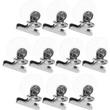10 Stück Hochleistungs-Saugnapf mit 4,1 cm langen Metallclips für Küche und Bad