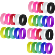 Anelli in silicone arcobaleno per matrimoni, resistenti, un'alternativa ideale per uomini e donne attivi, per allenamenti e nuoto.