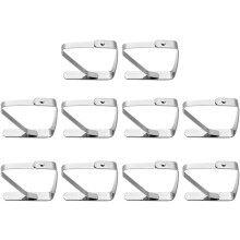 10 Stück Tischdeckenklammern, praktische Tischdeckenclips aus Edelstahl, hochwertige Verarbeitung, gute Elastizität, halten die Tischdecke fest.