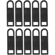 Lot de 10 têtes de fermeture éclair de rechange en alliage de zinc noir pour manteaux, pour fermetures éclair endommagées ou cassées.