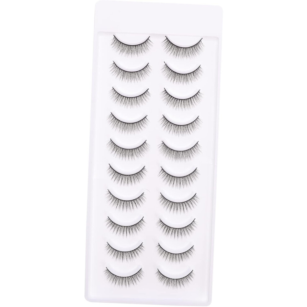 Hkhbjs 10Pairs Curly False Eyelashes Natural Makeup Lashes Half Lash Extensions