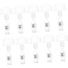 10 Stück Werbeclips aus Kunststoff, Etikettenhalter für Regalschilder und Warenpräsentation im Supermarkt