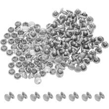 100 Stück silberne runde Doppelkopfnieten, Kupfermaterial, 5 x 5 mm, Metall-Druckknopf-Set