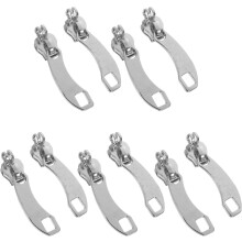10-teiliges Nylon-Reißverschluss-Schieber-Ersatzset, Schlossloch, Silber, #8 Zipper