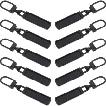 10pcs preto liga removível zíper puxa zíper cabeças para mochilas casacos botas substituição fornecimentos de costura
