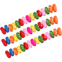100-teiliges Set aus Holzperlen für die Schmuckherstellung, bunte DIY-Armband- und Halskettenperlen