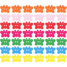 100pcs Cartoon Wooden Butterflies Buttons DIY Sewing Craft Decorative Wood Buttons