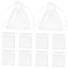 100 mini sacs en maille Ergan blanche avec cordon de serrage, petits sachets pour bijoux de mariage, cosmétiques, friandises de fête