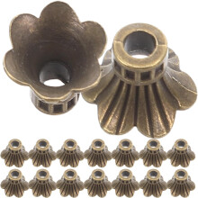 100 Stück Vintage-Perlenkappen in Trompetenblumenform aus Metall für die Schmuckherstellung (Armbänder, Ohrringe)