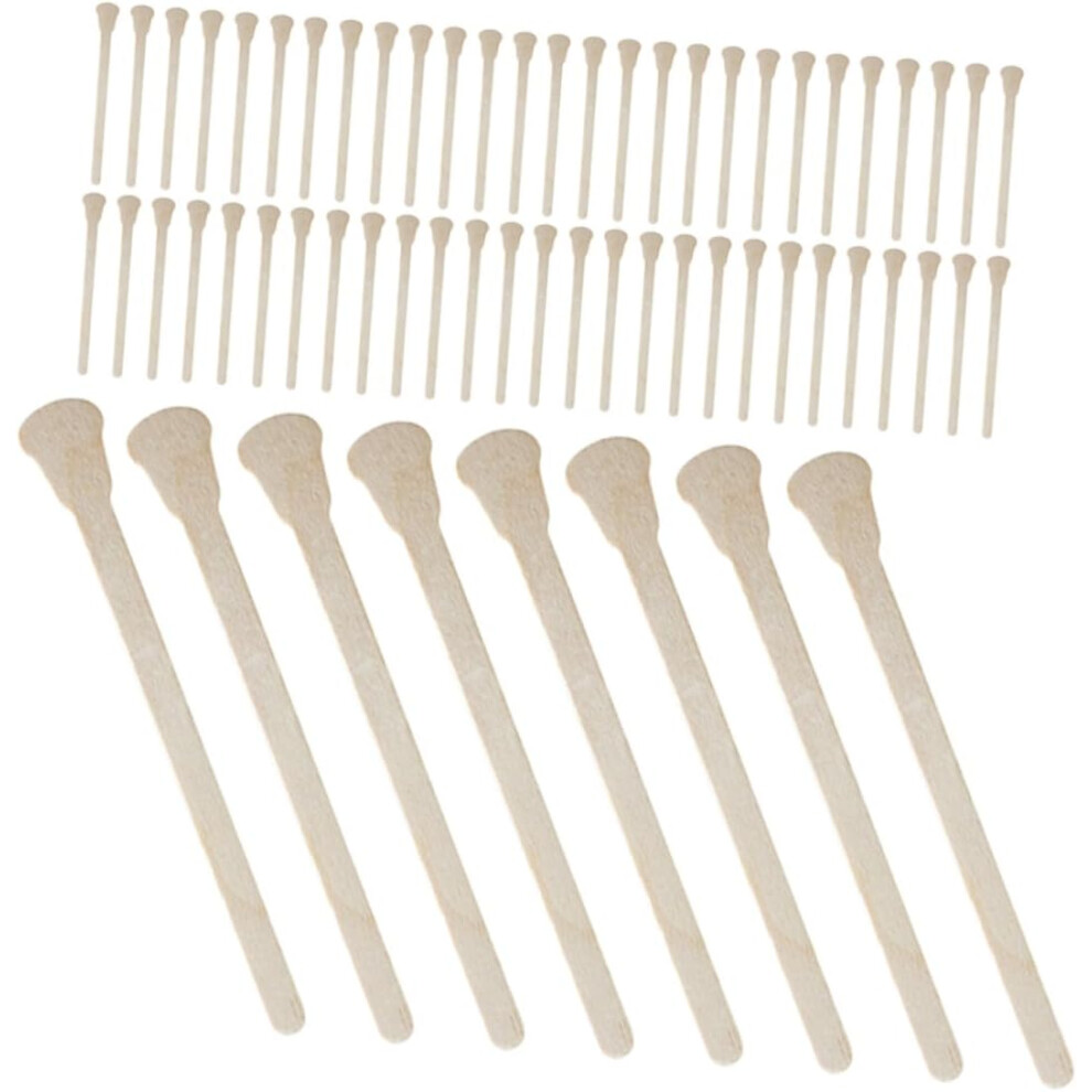 Hkhbjs 100Pcs Wooden Wax Sticks For Eyebrow Wax Applicator Hair Removal Sticks Disposable Craft Spatulas