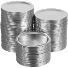 100 tapas para tarros Mason de boca regular, de aluminio, a prueba de fugas, reutilizables, para conservas.