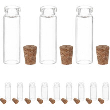 Lot de 100 mini-flacons en verre de 2 ml avec bouchons en liège et bois. Design compact et étanche. Idéal pour les mariages et les voyages.