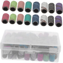 Bandas de lijado para amoladora de uñas, 1 caja, prácticas, de papel de lija, color aleatorio.