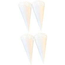 100 emballages coniques en papier dentelle ajouré à motif de cœur pour fleurs séchées, parfaits pour la création de petits bouquets.