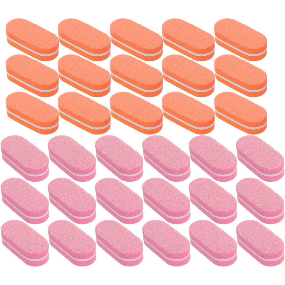 Hkhbjs 100Pcs Mini Nail Buffers Sponge Files Double Sided Buffing Strip For Acrylic Natural Manicure Tools Home Salon Use