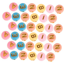 1000 Stück mehrfarbige Alphabetperlen, 1,5 mm Loch, Kunststoff-Abstandshalter, DIY-Armbandzubehör