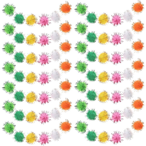 1000 pompons pailletés pour loisirs créatifs et projets faits main (petit format)