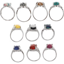 10-teiliges Boho-Vintage-Ringset mit Steinen, Ringhalter-Display-Set für Damenschmuck